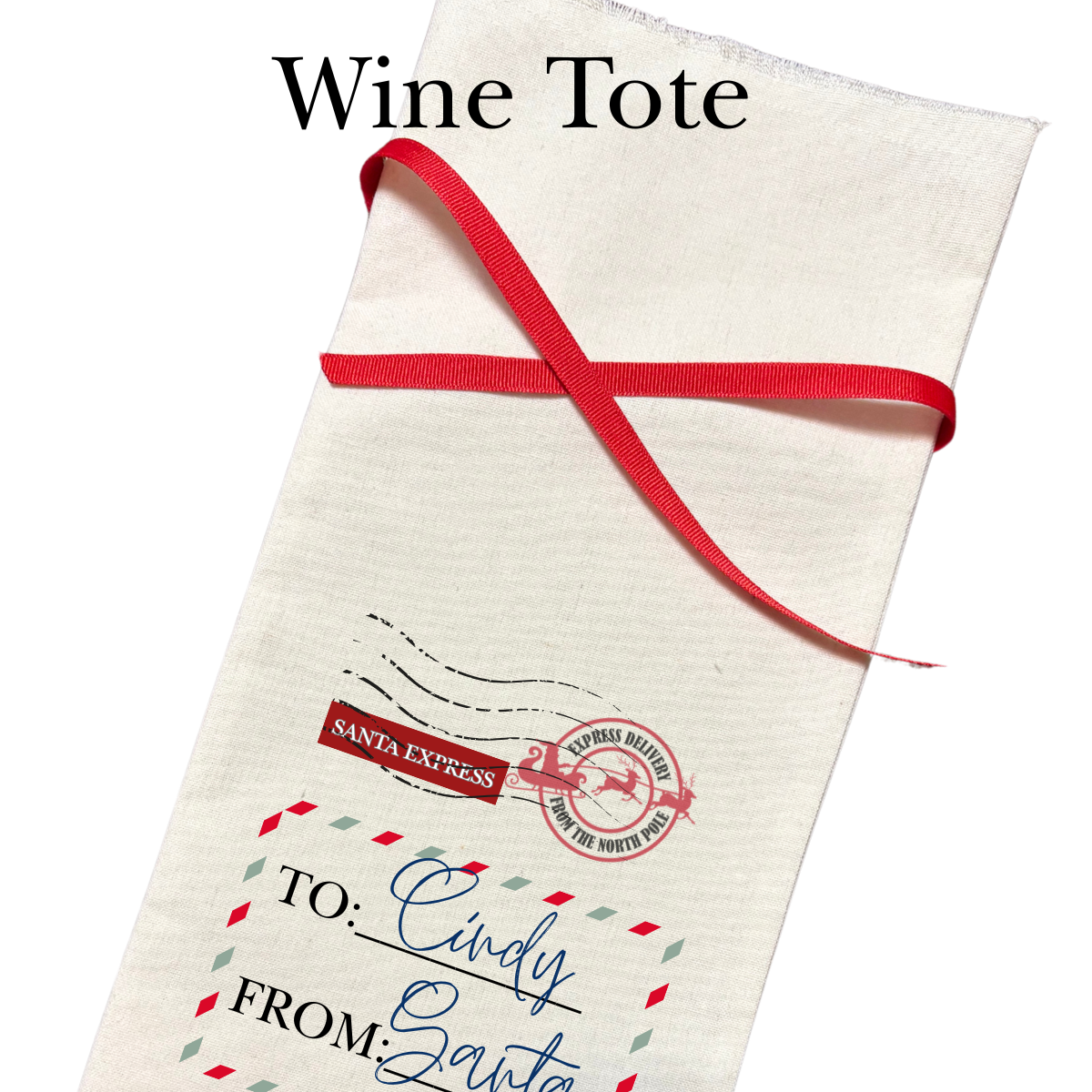 Holiday Collection Wine Tote - Santa Express