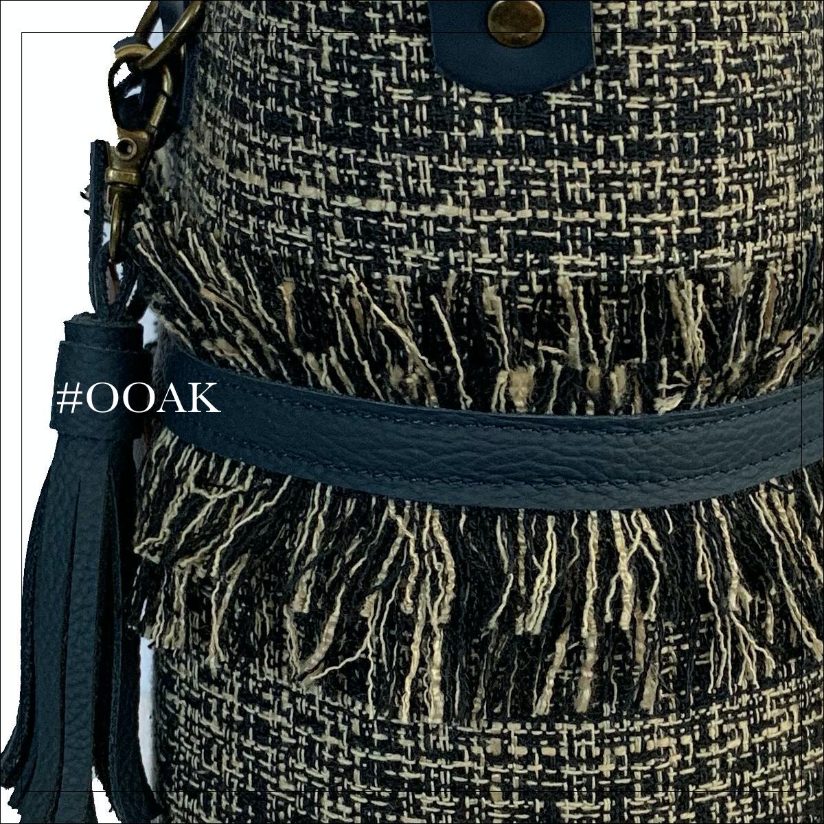 The Bucket Handbag - Tweed and Leather