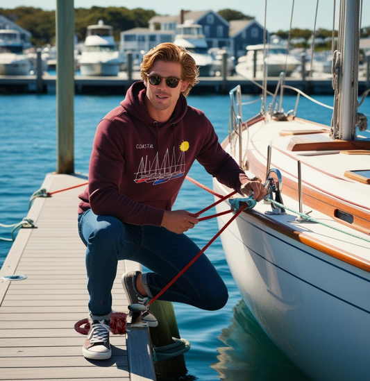 Coastal Hoodie - Cranberry