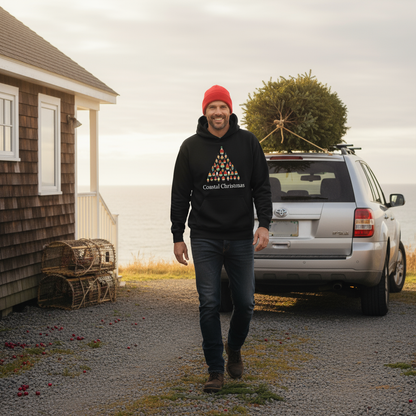 Black Coastal Christmas Buoy Tree - Walking to SUV
