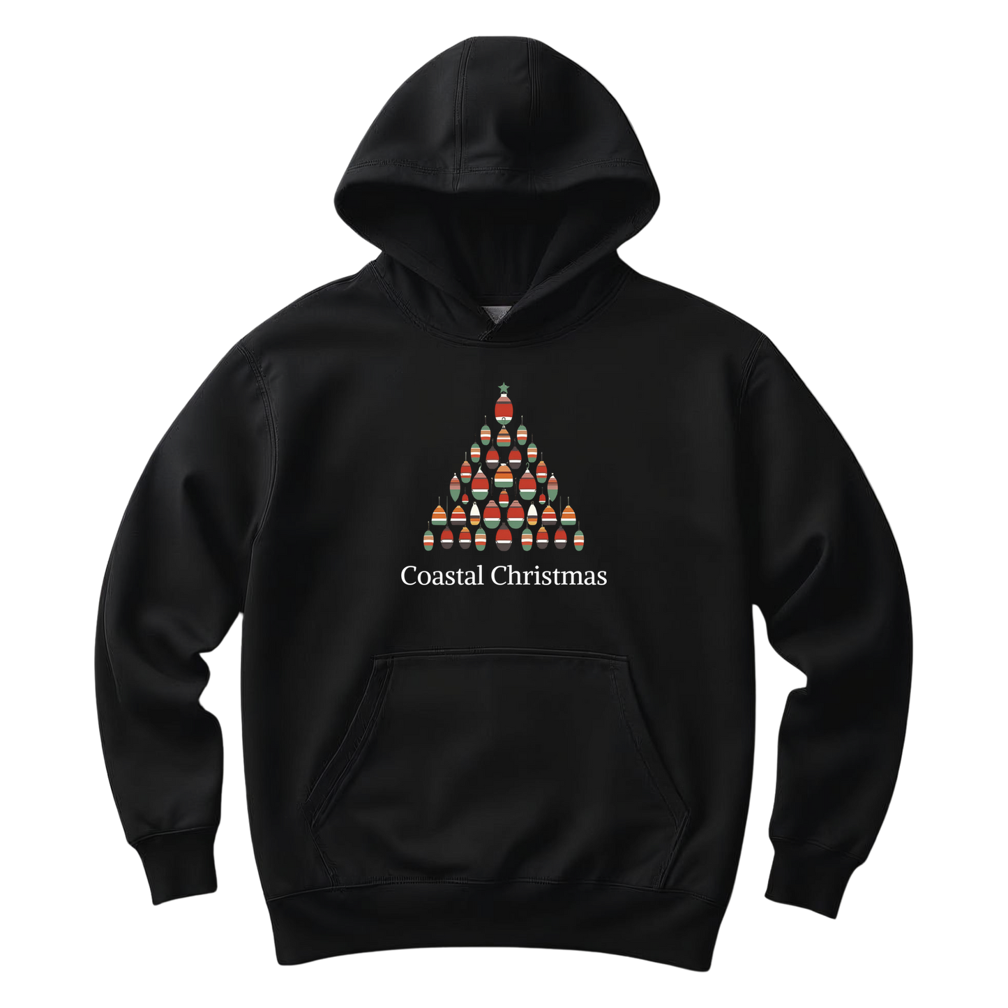 Coastal Christmas Buoy Tree Hoodie