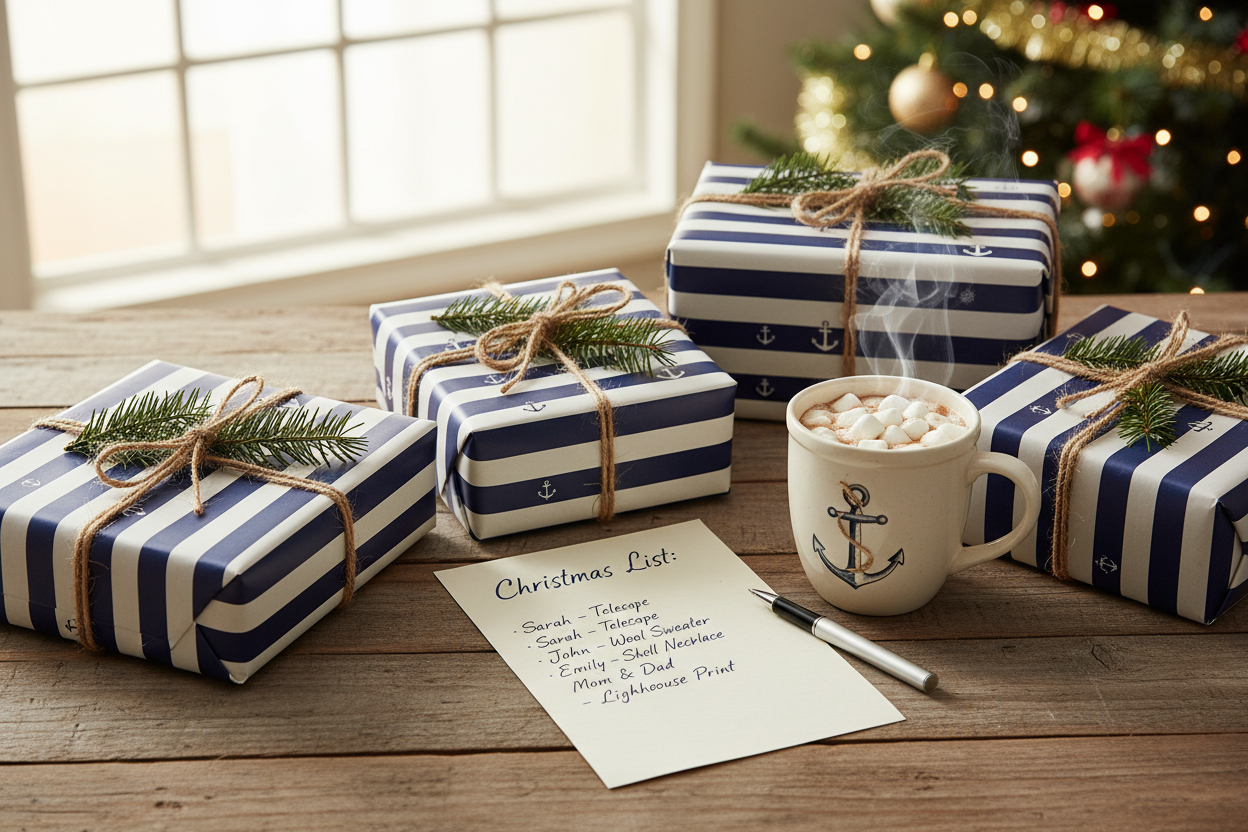 Coastal Christmas Shopping Lifestyle Image