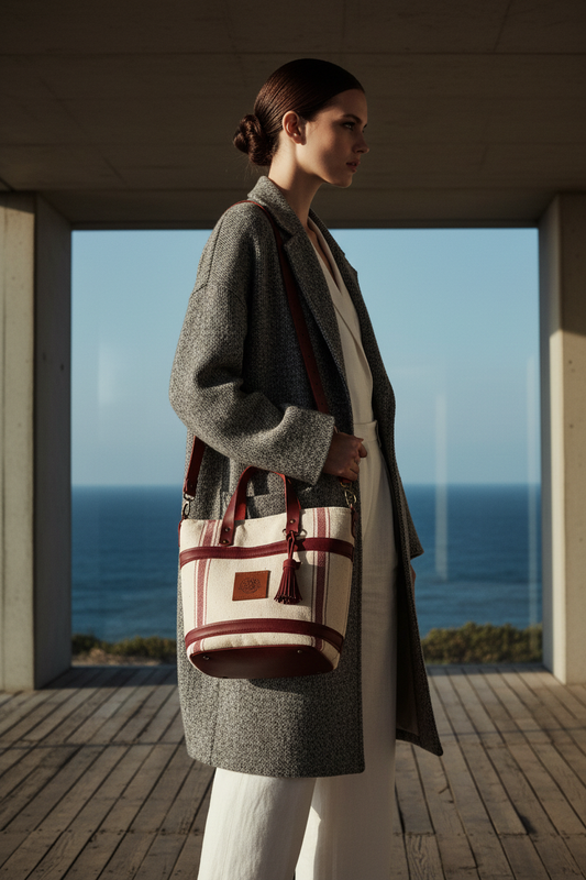 Merlot Bucket Bag Editorial - Corrected