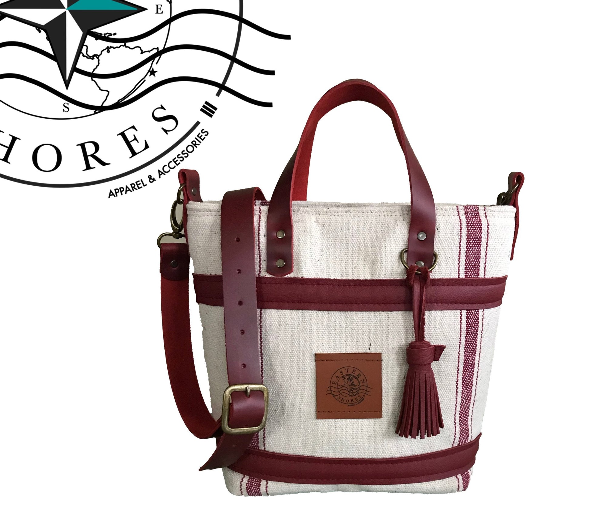 Atelier Collection The Bucket Handbag - Stripes - Eastern Shores Apparel & Accessories
